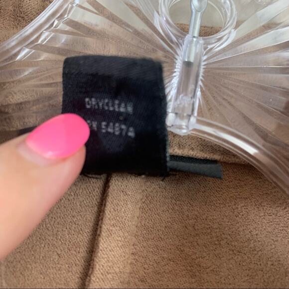 The Limited Y2K Flower Eyelet Bell Sleeved Faux Leather Scalloped Hem Tan Jacket - Picture 6 of 6